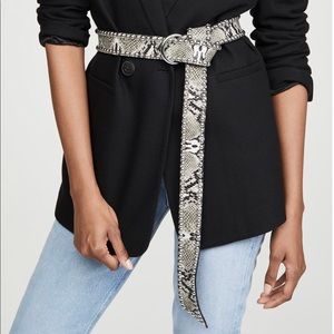 B-Low the Belt - Mia Moto Python snakeskin O/S wrap belt (silver/white)